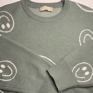Altar'd State Green Smiley Face Crop Top